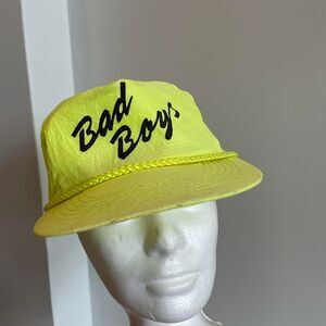 VTG Neon Yellow "Bad Boys" Snapback Cap Hat NBA 80's Detroit Pistons RARE GRAIL
